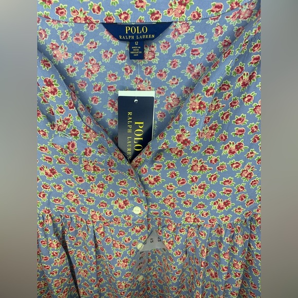 Girls Polo by Ralph Lauren NWT Blue Floral Casual Dress Sizes 6,7,10,12,15,& 16 - Picture 6 of 9